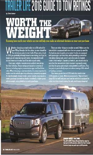 2016 RV Camper Towing Guide